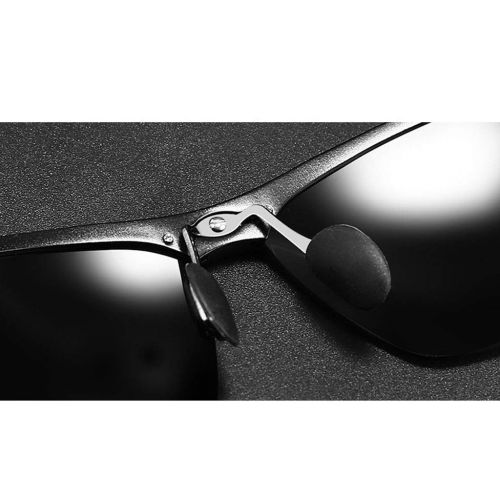  SX Aluminum-Magnesium Half-Frame Mens Polarized Sunglasses Riding Sports Mirror (Color : Gun Box)