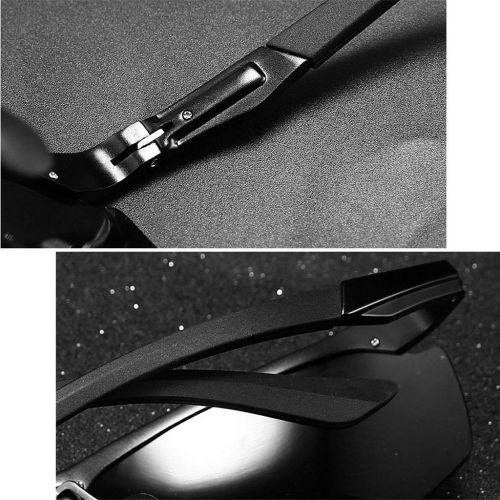  SX Aluminum-Magnesium Half-Frame Mens Polarized Sunglasses Riding Sports Mirror (Color : Black Frame)