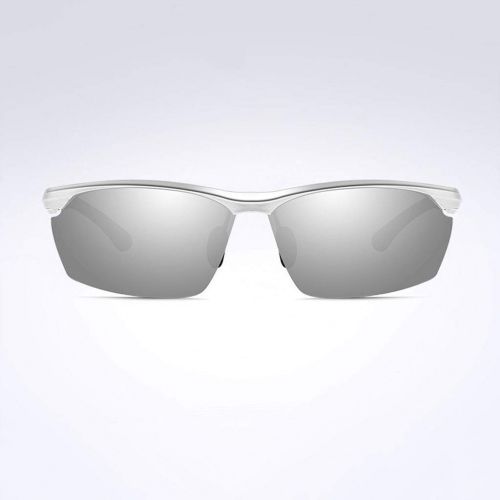  SX Aluminum-Magnesium Half-Frame Mens Polarized Sunglasses Riding Sports Mirror (Color : Mercury)