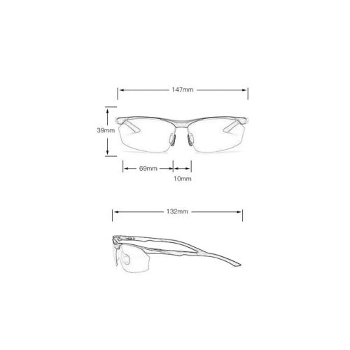  SX Mens Half Frame Aluminum-Magnesium Polarized Night Vision Goggles, Anti-Glare Anti-high Beam Driving Glasses (Color : Black)