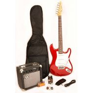 SX RST 3/4 CAR Short Scale Red Electric Guitar Package with Amp, Carry Bag and On Line Lessons