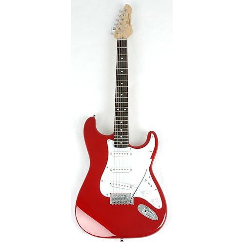  SX RST 34 CAR Short Scale Red Electric Guitar Package with Amp, Carry Bag and On Line Lessons