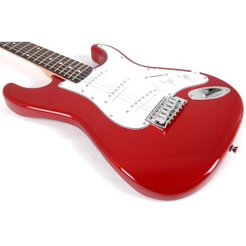  SX RST 34 CAR Short Scale Red Electric Guitar Package with Amp, Carry Bag and On Line Lessons