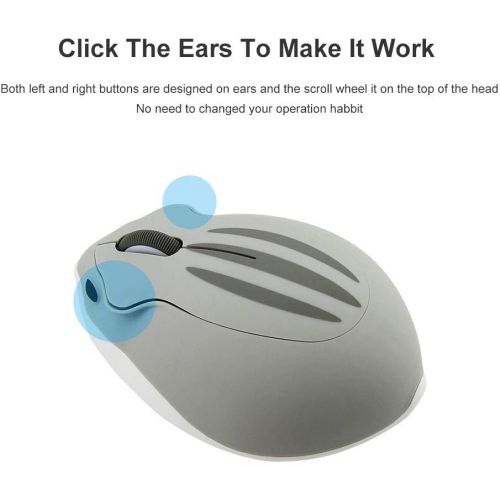  [아마존베스트]SXBan 2.4GHz Wireless Mouse Cute Hamster Shape Less Noice Portable Mobile Optical 1200DPI USB Mice Cordless Mouse for PC Laptop Computer Notebook MacBook Kids Girl Gift (Gray)