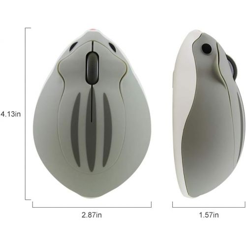  [아마존베스트]SXBan 2.4GHz Wireless Mouse Cute Hamster Shape Less Noice Portable Mobile Optical 1200DPI USB Mice Cordless Mouse for PC Laptop Computer Notebook MacBook Kids Girl Gift (Gray)