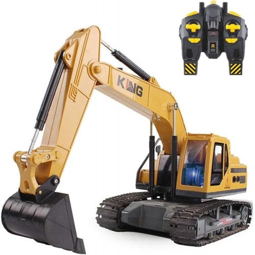 SXDYJ Remote Control Excavator, 11 Channel Engineering Truck, Construction Vehicle Simulation Model, RC Digger Car Toy, Gifts for Kids Boys