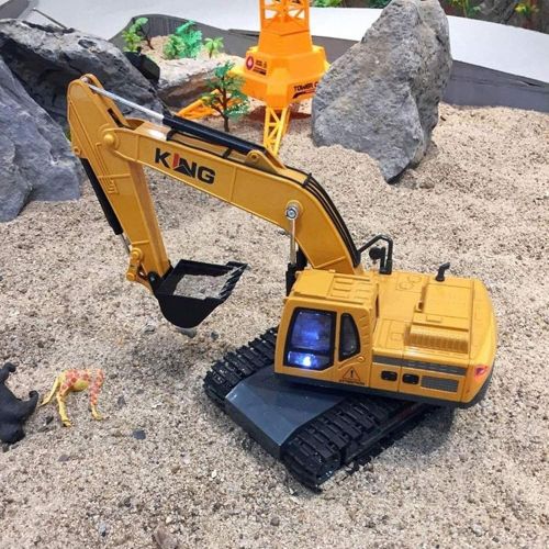  SXDYJ Remote Control Excavator, 11 Channel Engineering Truck, Construction Vehicle Simulation Model, RC Digger Car Toy, Gifts for Kids Boys