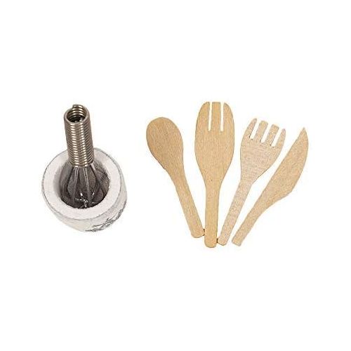  SXFSE Dollhouse Decoration Accessories, Egg Beater and Utensils with Pottery Holder Wooden Kitchen Fork Dollhouse Miniatures 1:12 Kitchen Accessories