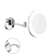 SXHDMY-Makeup mirror Illuminated Mirrors Frameless LED Cosmetics Folding Telescopic Mirrors Bathroom Wall-Mounted Magnifying Mirrors
