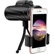 [아마존베스트]SXMY Monocular Telescope, 50 x 52 Telescope with Smartphone Adapter Tripod Ultra HD Multi-Coated Waterproof BAK4 Prism for Wildlife Bird Watching Camping Travelers