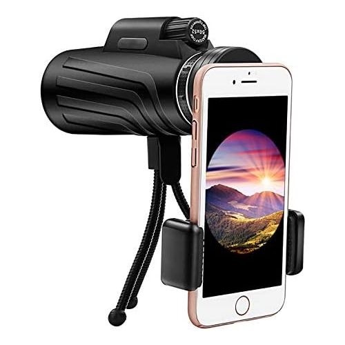  [아마존베스트]SXMY Monocular Telescope, 50 x 52 Telescope with Smartphone Adapter Tripod Ultra HD Multi-Coated Waterproof BAK4 Prism for Wildlife Bird Watching Camping Travelers