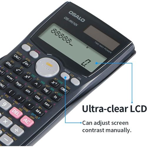  SXTBWFY Scientific Calculator 401Funtions with Case, Financial Calculators Large Display for School, Battery Solar Calculadora Cientifica for Students, Construction, Statistics, Engineerin