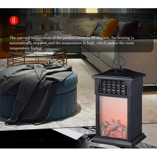  SXYZTDF Portable Electric Stove Heating 1000 2000 W Wood Burning Stove Black