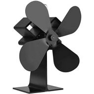 SXYZTDF Wood Stove Fan Small 4 Blades Silent Operation for Wood Wood Stove Fireplace Environmentally Friendly and efficient Heat Distribution (Black)