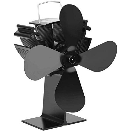  SXYZTDF Heat Driven Stove Fan Stove Fan with 4 Blades Heat Driven Stove Fans for Wood Wood Stove Fireplace Silent Environmentally Friendly Black