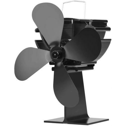  SXYZTDF Heat Driven Stove Fan Stove Fan with 4 Blades Heat Driven Stove Fans for Wood Wood Stove Fireplace Silent Environmentally Friendly Black