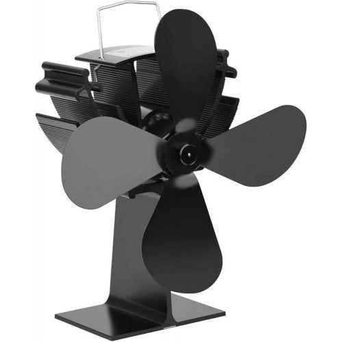  SXYZTDF Heat Driven Stove Fan Stove Fan with 4 Blades Heat Driven Stove Fans for Wood Wood Stove Fireplace Silent Environmentally Friendly Black