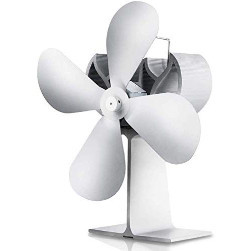  SXYZTDF Fireplace Fans Heat Driven Stove Fan for Wood Burners 4 Blade Wood Stove Fan Environmentally Friendly and economical for efficient Heat Distribution White