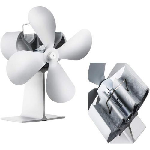  SXYZTDF Fireplace Fans Heat Driven Stove Fan for Wood Burners 4 Blade Wood Stove Fan Environmentally Friendly and economical for efficient Heat Distribution White