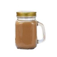 [아마존베스트]SYBL 1PC 500ml/17oz Empty Refillable Clear Glass Mason Jar Mugs Tumbler with Handle and Metal Screw Cap Wide-Mouth Drinking Glasses Beer Glassware Drinking Cups for Milk Tea Cocktail Sm