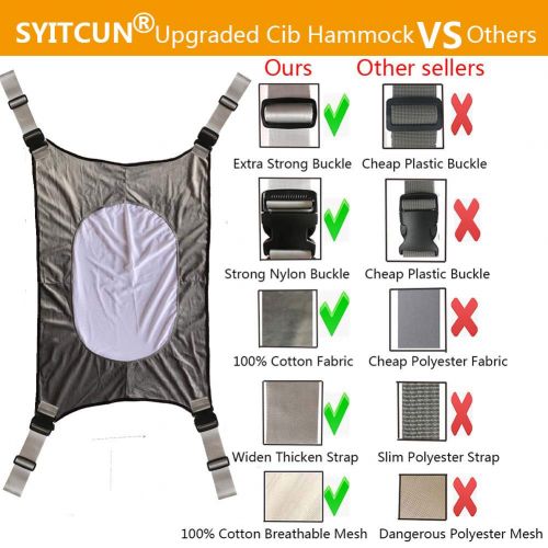  SYITCUN Baby Hammock for Crib Mimics Womb Newborn Bassinet Strong Material Upgraded Safety Measures...