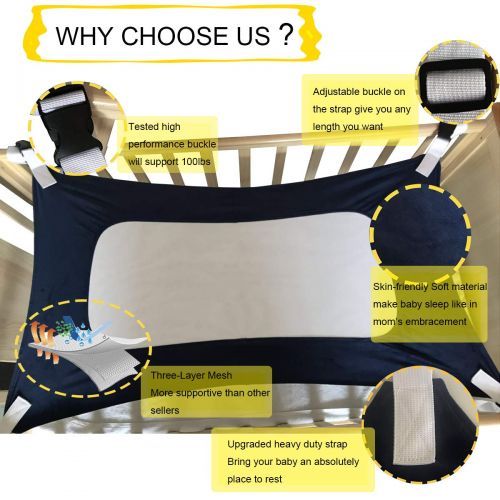  SYITCUN Baby Hammock for Crib Mimics Womb Newborn Bassinet Strong Material Upgraded Safety Measures...