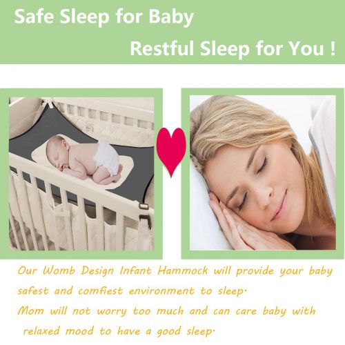  SYITCUN Baby Hammock for Crib Mimics Womb Newborn Bassinet Strong Material Upgraded Safety Measures...