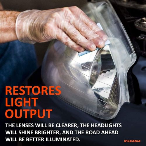  SYLVANIA - Headlight Restoration Kit - 3 Easy Steps to Restore Sun Damaged Headlights With Exclusive UV Block Clear Coat, Light Output and Beam Pattern Restored, Long Lasting Prote