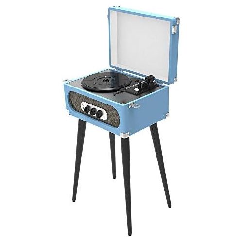  Unknown Sylvania Bluetooth Retro Turntable with Stand & FM Radio (Blue), 17.90in. X 12.30in. X 9.90in