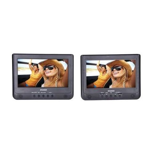  Sylvania 10.1-Inch Dual Screen Portable DVD Player with USB Card Slot to Play Digital Movies”