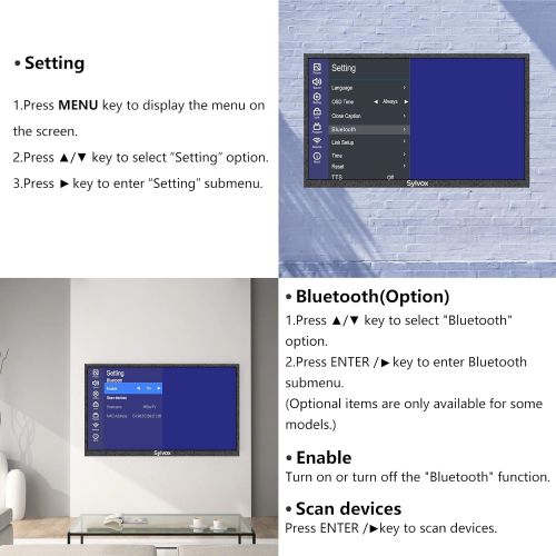  SYLVOX 43 inch Outdoor TV, Smart TV Waterproof 4K LED Outdoor Television with Dual Speakers, Ultra-Thin High Resolution, Support Bluetooth & Wi-Fi, Deck Series Suitable for Partial