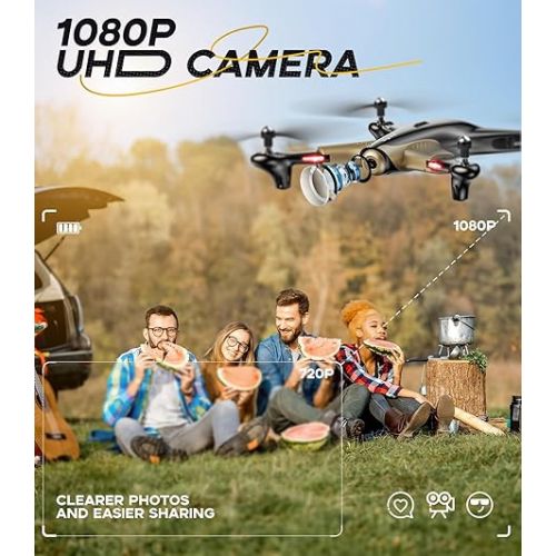 시마 SYMA Drone with 1080P FPV Camera,Optical Flow Positioning,Tap Fly,Altitude Hold,Headless Mode,3D Flips,2 Batteries 40mins Flying UFO Remote Control Quadcopter for Kids Beginners