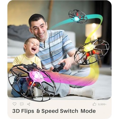 시마 SYMA Drone for Kids with LED, X660 Mini Quadcopter with 3D Flip, Rotary Ascent, Headless Mode, Speed Switch and Full Protection RC Helicopters UFO Toys Gifts for Beginners Adults