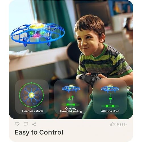 시마 SYMA RC Drone with LED Lights, Pocket Quadcopter with Full Propeller Guard Headless Mode Rotary Ascent, Lightweight Easy to Fly Mini Airplane Gift for Adults Boys Girls