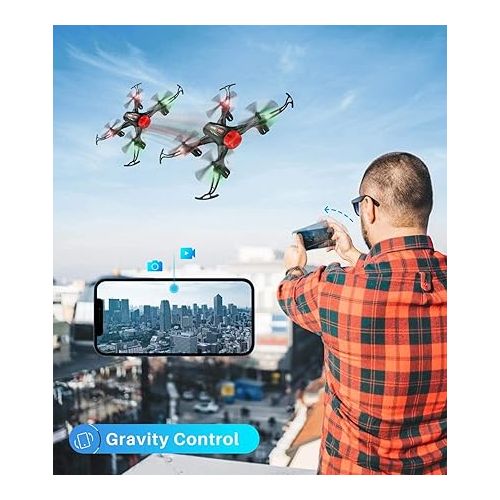 시마 Syma X400 Mini Drone with Camera for Adults & Kids HD Wifi FPV Quadcopter with App Control, Altitude Hold, 3D Flip, One Key Function, Headless Mode, 2 Batteries, Easy to Fly for Beginners