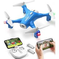 SYMA X400 Mini Drone with 1080P FPV Camera for Kids, Remote Control Quadcopter Toys Gifts for Boys Girls with APP Control, Altitude Hold, Gravity Control, One Key Start, 3D Flips 2 Batteries, Blue