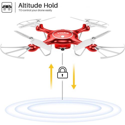 시마 [아마존 핫딜] [아마존핫딜]SYMA X5UW WiFi FPV 720P HD Camera Quadcopter Drone with Flight Plan Route App Control and Altitude Hold Red