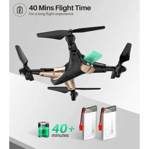 시마 SYMA Drone with 1080P FPV Camera,Optical Flow Positioning,Tap Fly,Altitude Hold,Headless Mode,3D Flips,2 Batteries 40mins Flying UFO Remote Control Quadcopter for Kids Beginners