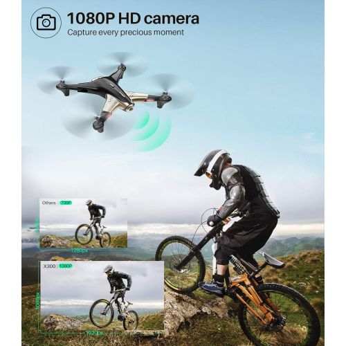 시마 SYMA Drone with 1080P FPV Camera,Optical Flow Positioning,Tap Fly,Altitude Hold,Headless Mode,3D Flips,2 Batteries 40mins Flying UFO Remote Control Quadcopter for Kids Beginners