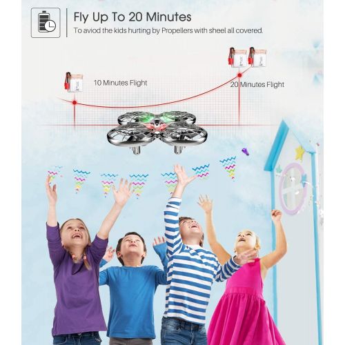 시마 Kids Hand Operated Drones, SYMA X100 Quadcopter with Auto-Avoid Obstacles, Safety Covered by Shell, 360°Flip, LED Light, 2 Speed for Kids, Boys and Girls Toys(Gray)