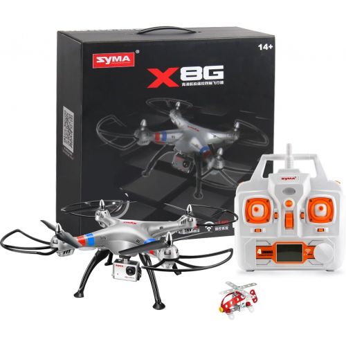 시마 Syma X8G Headless 2.4Ghz 4CH RC Quadcopter with 8MP HD Camera (Silver)