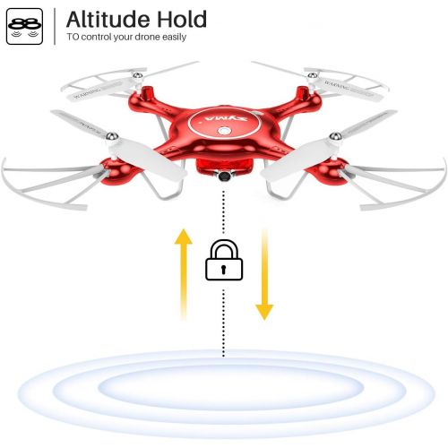 시마 SYMA DoDoeleph X5UW WiFi FPV 720P HD Camera Quadcopter Drone with Flight Plan Route App Control and Altitude Hold Red
