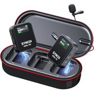 SYNCO Wireless Microphone, G2(A1) Pro 2.4G Dual Lapel Mic with Case 656FT 8H for On Line Class Vlog Live Stream YouTube for Camera Smartphone Tablet, Wireless-Lavalier-Microphone-Dual-Channel