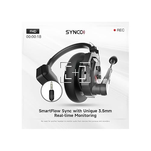  SYNCO XTalk X5 2.4GHz Wireless Headset Intercom System Random Master Device Design for Movie Shoot Live Show Stage Performance (5PCS)