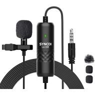 Synco-Lav-S6E-Lavalier-Microphone Professional Omnidirectional Condenser Lapel Mic Recording Mic Compatible with iPhone, iPad for YouTube, Interview, Video (6M/ 19.7ft Cable)