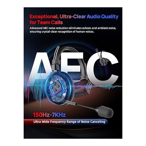  SYNCO XTALK X5 Wireless Intercom Headset System, 2.4GHz Full Duplex Wireless Headset with 24H 350M/1148FT Real-time Monitoring, Wireless-Headset-Intercom-for-Communication