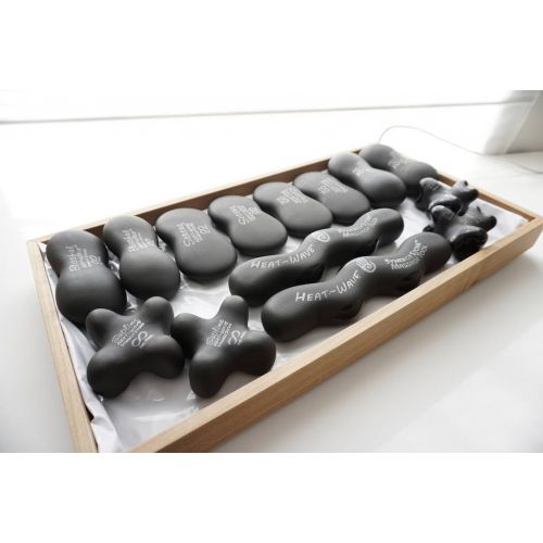  Ultimate (Set of 14)Black Original SYNERGY STONE Hot Stone Massage Tools (for Massage with...