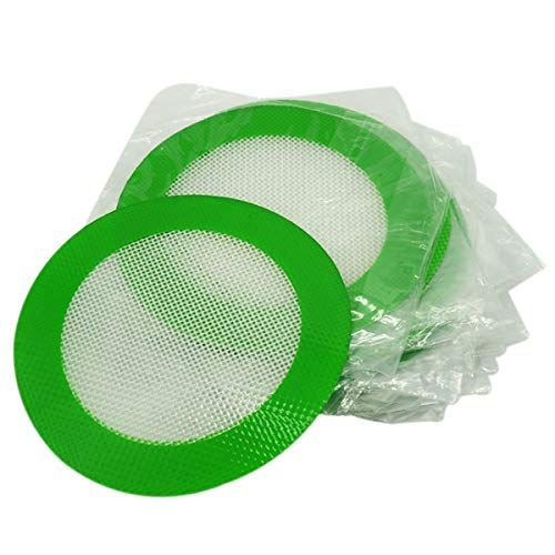  SZBS Silicone Mats 100pcs/lot Round Shape Silicone Mats Wax Non-Stick Pads Silicon Dry Herb Mat Food Grade Baking Mat Dabber Sheets Dab Pad Kitchen Accessories (Mixed color, 100)