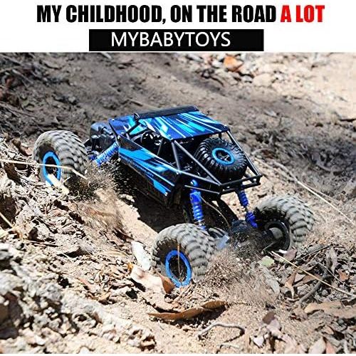  [아마존베스트]SZJJX RC Cars Off-Road Remote Control Car Trucks Vehicle 2.4Ghz 4WD Powerful 1: 18 Racing Climbing Cars Radio Electric Rock Crawler Buggy Hobby Toy for Kids Gift-Blue