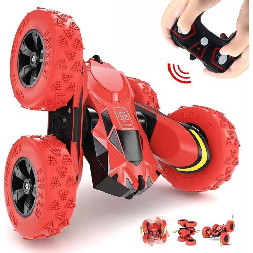  SZJJX Remote Control Car Truck 4WD RC Stunt Car 2.4Ghz Double Sided Rotating 360° Flips 7.5Mph Racing Vehicles, Kids Toy Cars Gift for Boys & Girls Birthday (Battery Not Included)